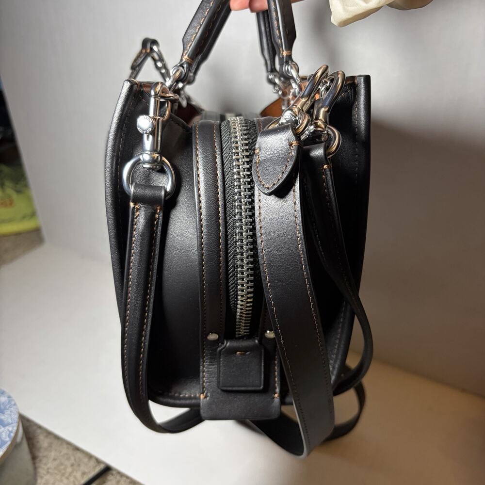 Coach Rogue 20 Black Glovetanned Leather Satchel Top Handle W/ Tags & Dust Bag - Picture 7 of 14